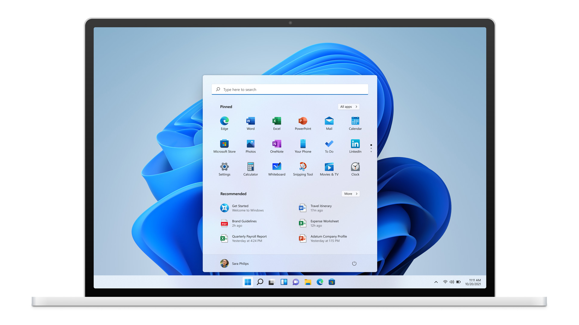 Windows 11 on a laptop screen